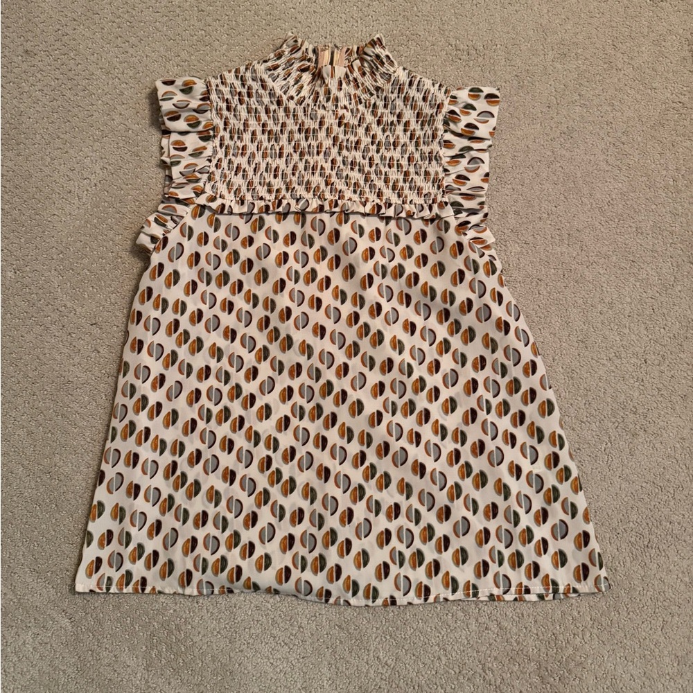 THML Women's Blouse with Brown and Black Pattern